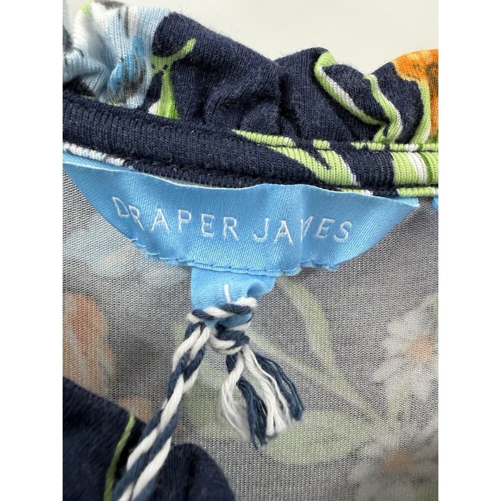 Draper James Women’s Short Sleeve Kacey Knit Dress Spring Blooms Navy Size L NWT - Picture 4 of 11